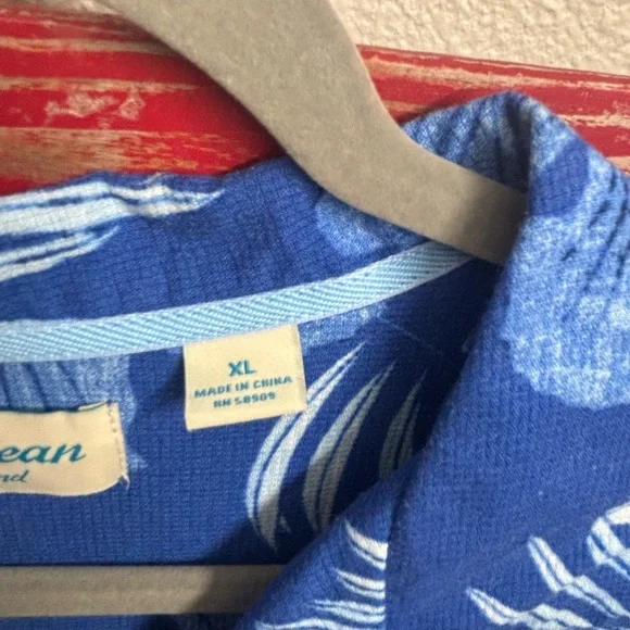 Caribbean‎ Silk Blend Shirt in Blue and White - Picture 4 of 7